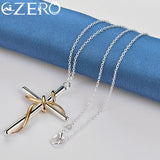 925 Silver Cross Pendant Necklace Chain 18-30 Inch Wedding Fine Jewelry