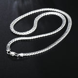 925 Sterling Silver 18K Full Sideways Necklace 18-24Inch