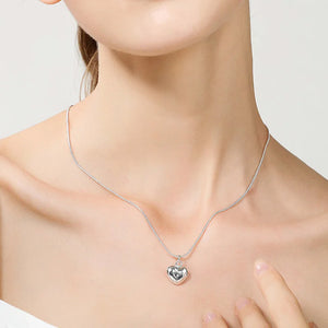 925 Silver Heart Necklace Women Wedding Gift