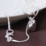925 Silver Heart Necklace Women Wedding Gift