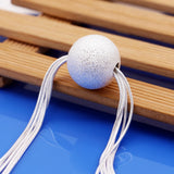 925 Silver 18" Full Sideways Frosted Bead Chain Necklace Gift Jewelry