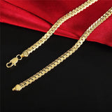 925 Silver 18K 6MM Chain Bracelets Neckalce Set