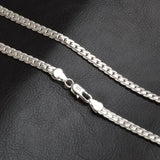 925 Sterling Silver 18K 6MM Chain Bracelets Neckalce Set