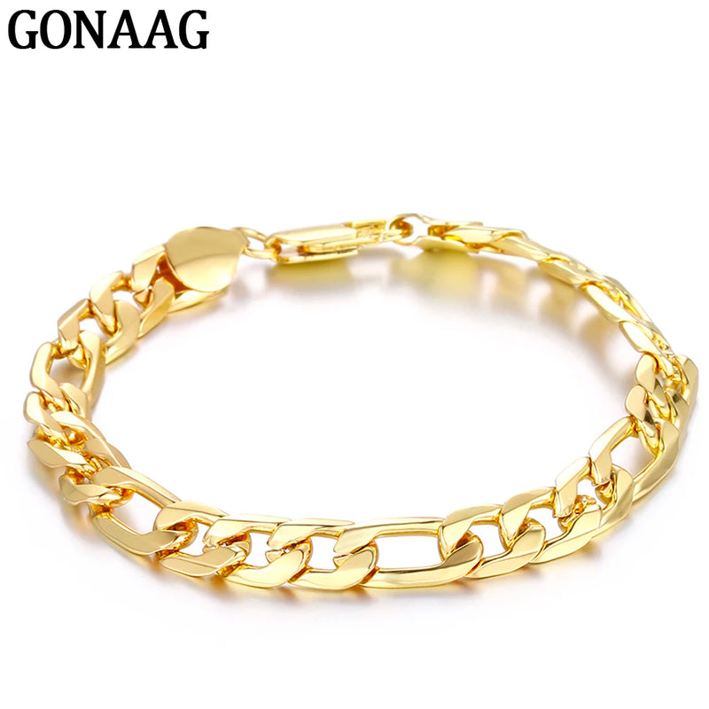 925 Silver 18K 8mm Classic Bracelet Wedding Engagement Jewelry