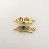 925 Silver 18K Clasp Emerald Fish Hook DIY Jewelry Accessory