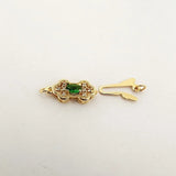 925 Silver 18K Clasp Emerald Fish Hook DIY Jewelry Accessory