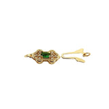 925 Silver 18K Clasp Emerald Fish Hook DIY Jewelry Accessory