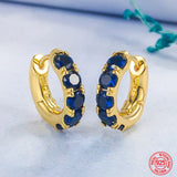 Emerald Hoop Earrings Women Jewelry 18K 925 Silver