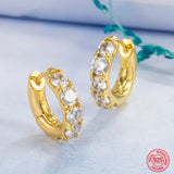 Emerald Hoop Earrings Women Jewelry 18K 925 Silver