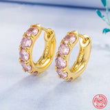 Emerald Hoop Earrings Women Jewelry 18K 925 Silver