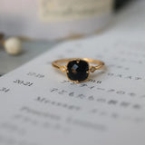 925 Silver 18K Plated Agate Zircon Square Geometric Open Ring