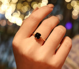 925 Silver 18K Plated Agate Zircon Square Geometric Open Ring