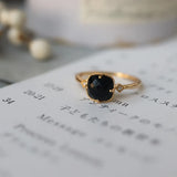 925 Silver 18K Plated Agate Zircon Square Geometric Open Ring