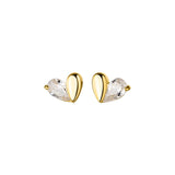 925 Silver CZ Heart Shape Stud Earrings Wedding Jewelry