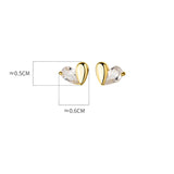 925 Silver CZ Heart Shape Stud Earrings Wedding Jewelry