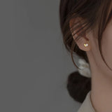 925 Silver CZ Heart Shape Stud Earrings Wedding Jewelry