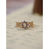 925 Silver Moonstone Ring French Geometric Jewelry Women
