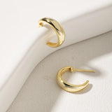 925 Silver 18K Plated Hoop Earrings Women Hook Vintage Jewelry