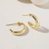 925 Silver 18K Plated Hoop Earrings Women Hook Vintage Jewelry