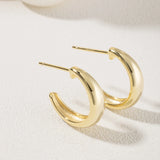 925 Silver 18K Plated Hoop Earrings Women Hook Vintage Jewelry