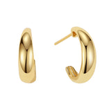 925 Silver 18K Plated Hoop Earrings Women Hook Vintage Jewelry