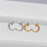 925 Silver Asymmetrical Sun Moon Stud Earrings 18K Plating