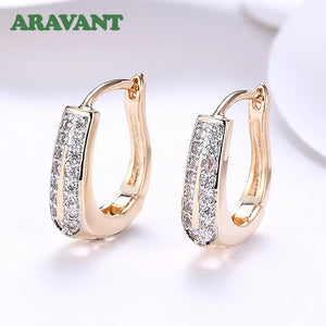 925 Silver 18K CZ Hoop Earrings For Women Silver Jewelry