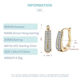 925 Silver 18K CZ Hoop Earrings For Women Silver Jewelry