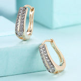 925 Silver 18K CZ Hoop Earrings For Women Silver Jewelry