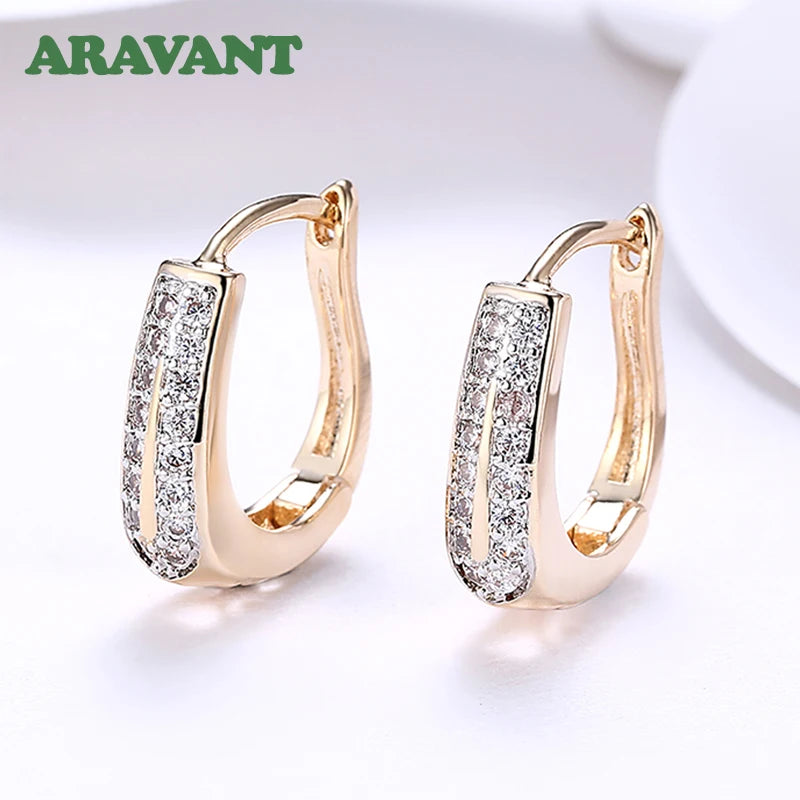 925 Silver 18K CZ Hoop Earrings For Women Silver Jewelry