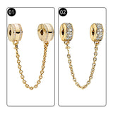 925 Sterling Silver Safety Chain Beads for Bracelets