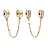 925 Sterling Silver Safety Chain Beads for Bracelets