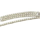 925 Silver 18in 4MM Flat Sideways Chain Necklace Wedding Jewelry