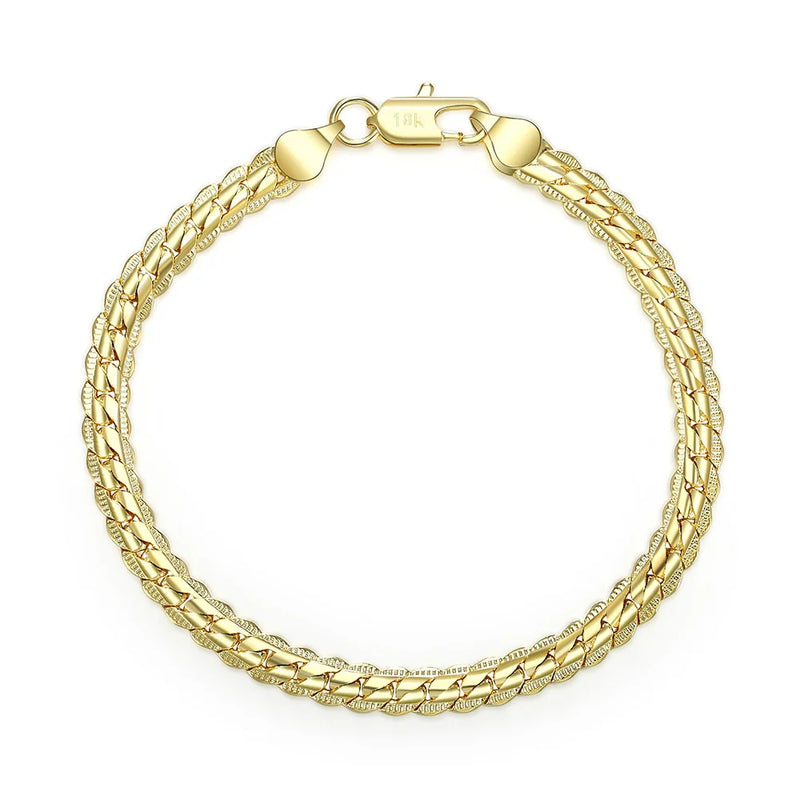 925 Silver 5mm Sideways Chain Bracelet for Women & Men