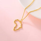 925 Silver 18k Africa Map Necklace Hollow Pendant Jewelry Gift