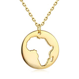 925 Silver 18k Africa Map Necklace Dainty Hollow Pendant