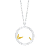 925 Silver Bamboo Pendant Necklace Vintage Chinese Style Jewelry