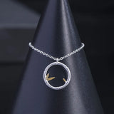 925 Silver Bamboo Pendant Necklace Vintage Chinese Style Jewelry