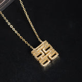 925 Silver 18k Chinese Word Like Necklace for Women