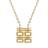 925 Silver 18k Chinese Word Like Necklace for Women