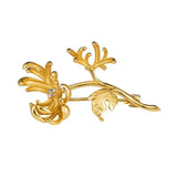 925 Silver 18k Chrysanthemum Brooch Chinese Female Vintage Jewelry