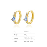 925 Silver 18k Plated Diamond Earrings Formal Jewelry