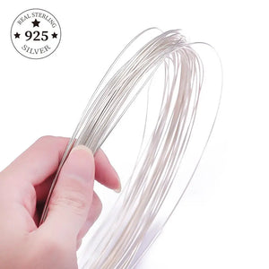 925 Sterling Silver 1M Long Beading Wire Cord String for DIY Jewelry Making