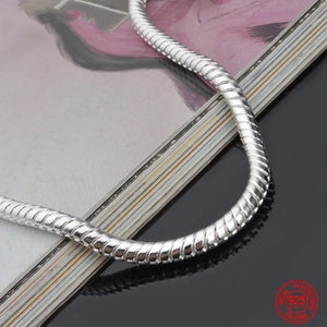 925 Sterling Silver Snake Chain Necklace For Men Women