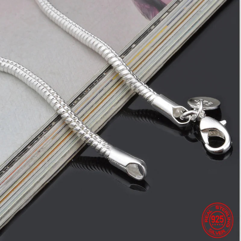 925 Sterling Silver Snake Chain Necklace For Men Women
