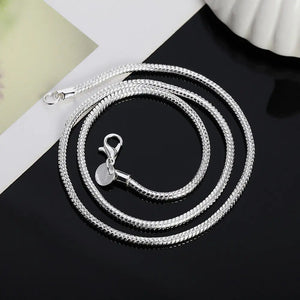 925 Sterling Silver Snake Chain Necklace 1MM/2MM/3MM