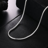 925 Sterling Silver Snake Chain Necklace 1MM/2MM/3MM