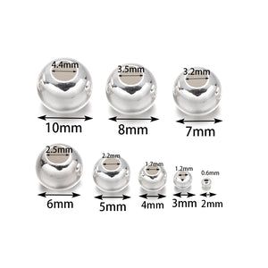 925 Silver Round Ball Spacer Bead DIY Jewelry Making