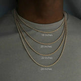 925 Silver Rope Chain Necklace 2/3/4mm 16-24 Inches
