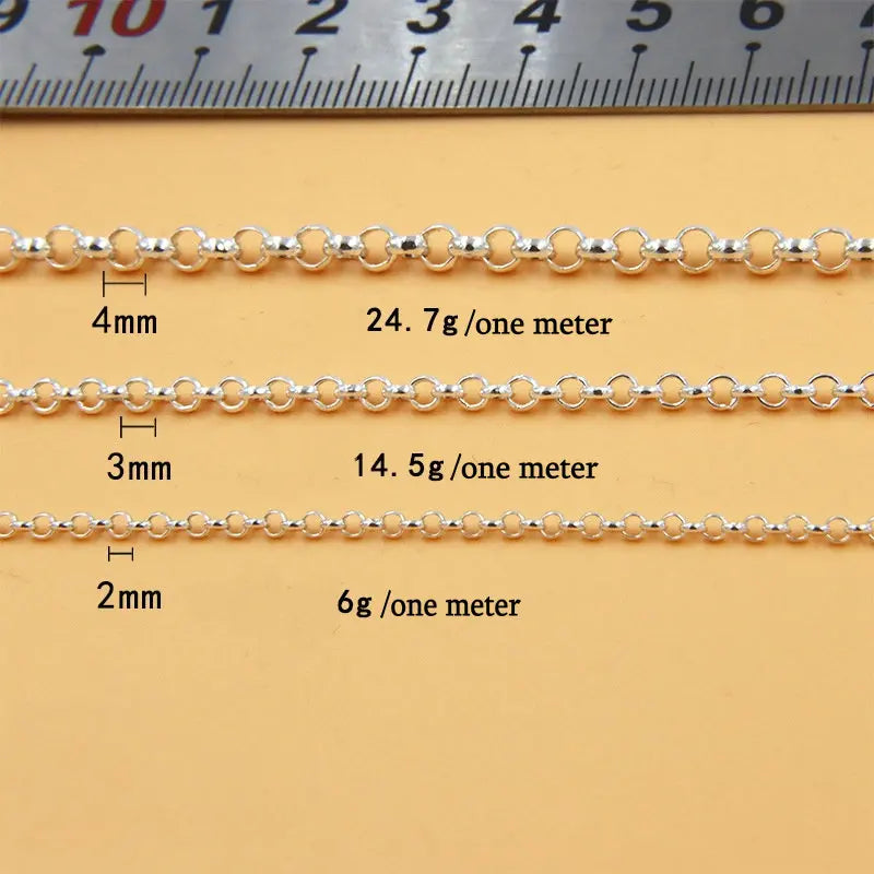 925 Silver O Chain DIY Bracelet Necklace Making Fine Jewelry Finding